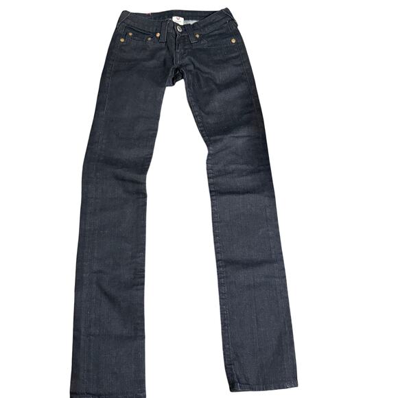 True Religion Stevie Black Needle Skinny Jeans, Women's Size 24 Tall - Picture 4 of 8